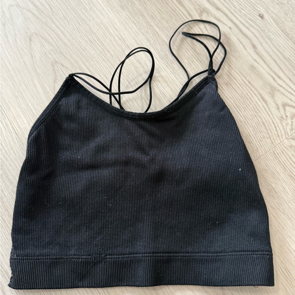 Black Ribbed Tank Top